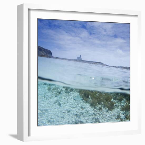 Split Level View at the Shoreline of Praia Da Atalaia Beach on Fernando De Noronha-Alex Saberi-Framed Photographic Print