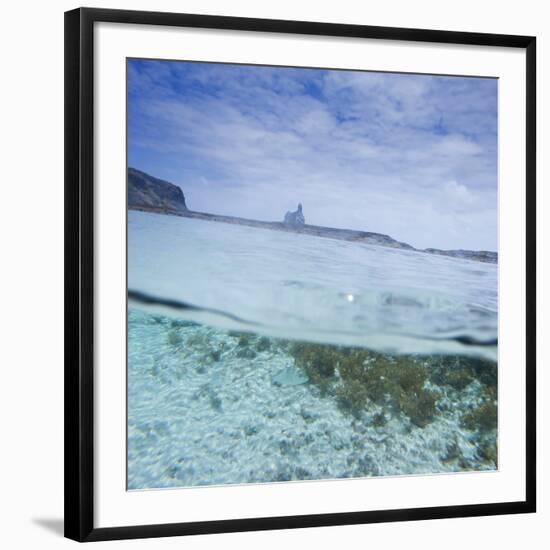 Split Level View at the Shoreline of Praia Da Atalaia Beach on Fernando De Noronha-Alex Saberi-Framed Photographic Print