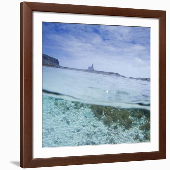 Split Level View at the Shoreline of Praia Da Atalaia Beach on Fernando De Noronha-Alex Saberi-Framed Photographic Print