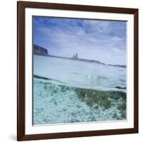 Split Level View at the Shoreline of Praia Da Atalaia Beach on Fernando De Noronha-Alex Saberi-Framed Photographic Print