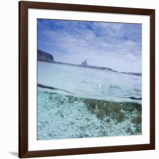 Split Level View at the Shoreline of Praia Da Atalaia Beach on Fernando De Noronha-Alex Saberi-Framed Photographic Print