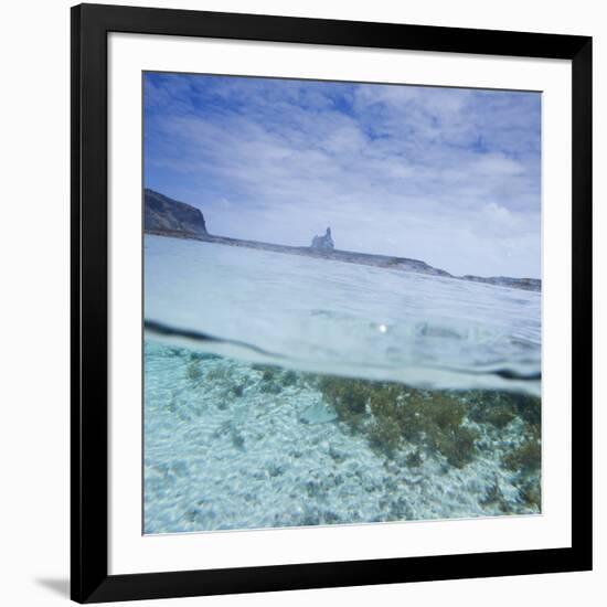 Split Level View at the Shoreline of Praia Da Atalaia Beach on Fernando De Noronha-Alex Saberi-Framed Photographic Print