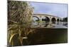 Split-Level View of the River Tweed and Coldstream Bridge, Berwickshire, Scotland, UK, October-Linda Pitkin-Mounted Photographic Print