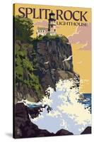 Split Rock Lighthouse - Minnesota-Lantern Press-Stretched Canvas
