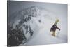 Splitboarder Maxwell Jeffrey Morrill Boots To The Summit Of Toledo Bowl, Wasatch Mountains, Utah-Louis Arevalo-Stretched Canvas