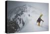 Splitboarder Maxwell Jeffrey Morrill Boots To The Summit Of Toledo Bowl, Wasatch Mountains, Utah-Louis Arevalo-Stretched Canvas