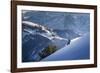 Splitboarder Zach Grant Takes In The View From Eagle Run South, Dry Fork, Wasatch Mts, Feb 2014-Louis Arevalo-Framed Photographic Print