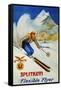 Splitkein Flexible Flyer Skis Advertisement Poster-Marian E. Williams-Framed Stretched Canvas