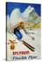 Splitkein Flexible Flyer Skis Advertisement Poster-Marian E. Williams-Stretched Canvas