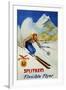 Splitkein Flexible Flyer Skis Advertisement Poster-Marian E. Williams-Framed Giclee Print