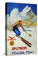 Splitkein Flexible Flyer Skis Advertisement Poster-Marian E. Williams-Stretched Canvas