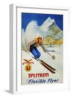 Splitkein Flexible Flyer Skis Advertisement Poster-Marian E. Williams-Framed Giclee Print