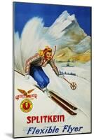 Splitkein Flexible Flyer Skis Advertisement Poster-Marian E. Williams-Mounted Giclee Print