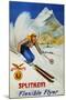 Splitkein Flexible Flyer Skis Advertisement Poster-Marian E. Williams-Mounted Giclee Print