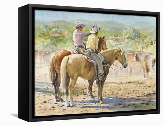 Splitting the Herd-LaVere Hutchings-Framed Stretched Canvas