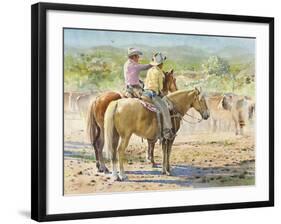 Splitting the Herd-LaVere Hutchings-Framed Premium Giclee Print