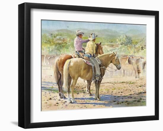 Splitting the Herd-LaVere Hutchings-Framed Giclee Print