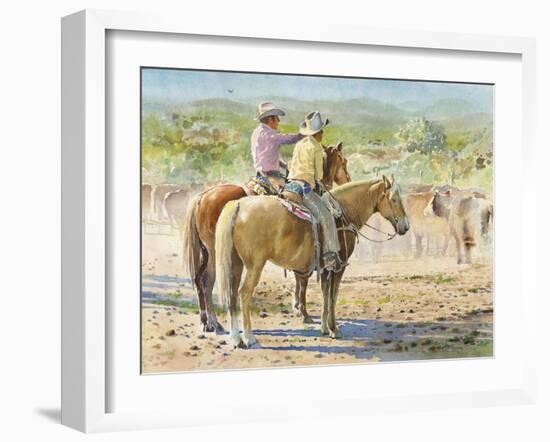 Splitting the Herd-LaVere Hutchings-Framed Giclee Print