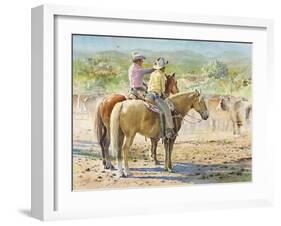 Splitting the Herd-LaVere Hutchings-Framed Giclee Print