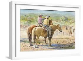 Splitting the Herd-LaVere Hutchings-Framed Giclee Print