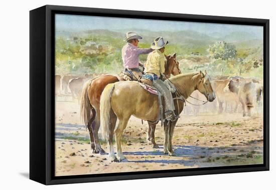 Splitting the Herd-LaVere Hutchings-Framed Stretched Canvas