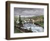 Spokane Falls before the Great Fire, Washington Territory, 1880s-null-Framed Giclee Print