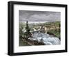 Spokane Falls before the Great Fire, Washington Territory, 1880s-null-Framed Giclee Print