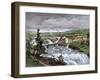 Spokane Falls before the Great Fire, Washington Territory, 1880s-null-Framed Giclee Print