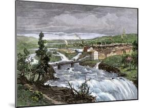 Spokane Falls before the Great Fire, Washington Territory, 1880s-null-Mounted Giclee Print