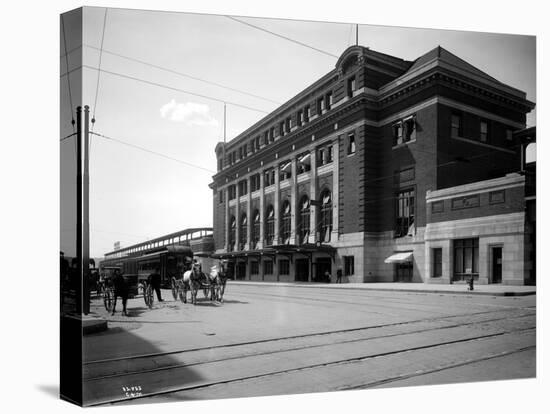 Spokane: O.W. and Milwaukee Station, 1915-Asahel Curtis-Stretched Canvas