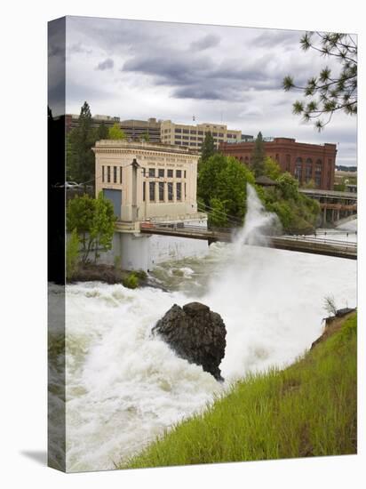 Spokane River in Major Flood, Riverfront Park, Spokane, Washington State, USA-Richard Cummins-Stretched Canvas