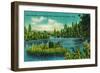 Spokane River, near Spokane, WA - Spokane, WA-Lantern Press-Framed Art Print