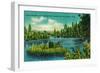 Spokane River, near Spokane, WA - Spokane, WA-Lantern Press-Framed Art Print