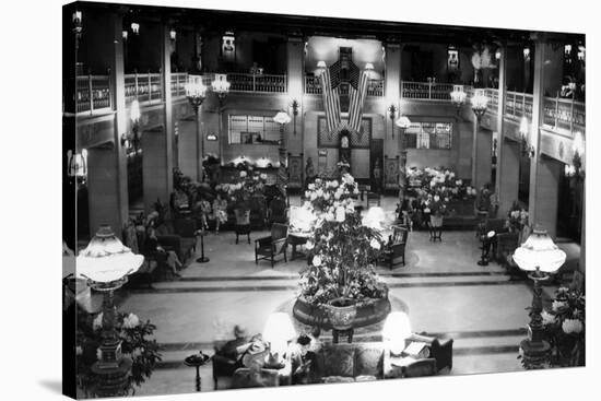 Spokane, WA Davenport Hotel Lobby View Photograph - Spokane, WA-Lantern Press-Stretched Canvas