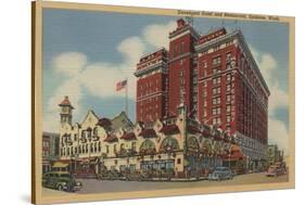 Spokane, WA - View of Davenport Hotel No.2-Lantern Press-Stretched Canvas