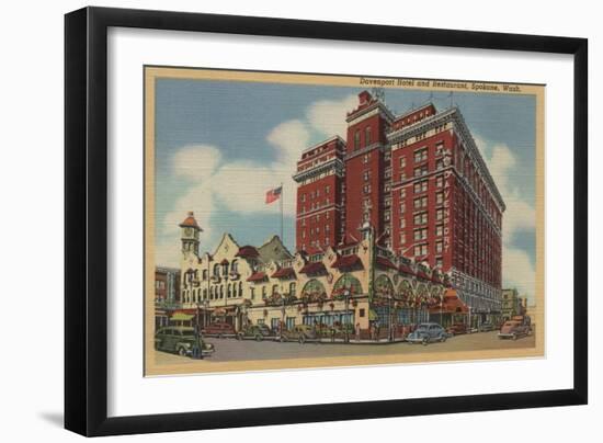 Spokane, WA - View of Davenport Hotel No.2-Lantern Press-Framed Art Print