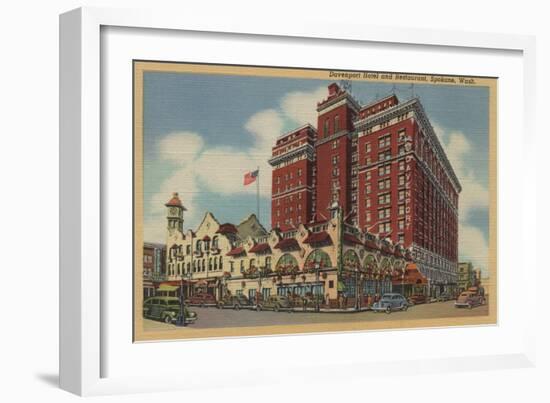 Spokane, WA - View of Davenport Hotel No.2-Lantern Press-Framed Art Print