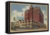 Spokane, WA - View of Davenport Hotel No.2-Lantern Press-Framed Stretched Canvas