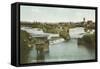 Spokane, WA - View of Middle Falls & River-Lantern Press-Framed Stretched Canvas