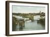 Spokane, WA - View of Middle Falls & River-Lantern Press-Framed Art Print