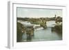 Spokane, WA - View of Middle Falls & River-Lantern Press-Framed Art Print