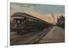 Spokane, WA - View of N. Pacific Train & Depot-Lantern Press-Framed Art Print