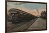 Spokane, WA - View of N. Pacific Train & Depot-Lantern Press-Framed Art Print