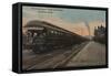 Spokane, WA - View of N. Pacific Train & Depot-Lantern Press-Framed Stretched Canvas