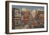 Spokane, WA - View of Riverside Ave.-Lantern Press-Framed Art Print