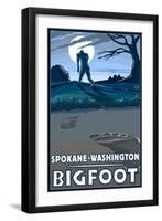 Spokane, Washington - Bigfoot-Lantern Press-Framed Art Print