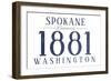 Spokane, Washington - Established Date (Blue)-Lantern Press-Framed Art Print