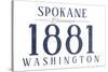 Spokane, Washington - Established Date (Blue)-Lantern Press-Stretched Canvas