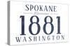 Spokane, Washington - Established Date (Blue)-Lantern Press-Stretched Canvas