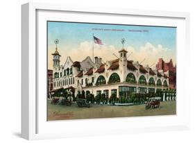 Spokane, Washington, Exterior View of Davenport's Restaurant-Lantern Press-Framed Art Print